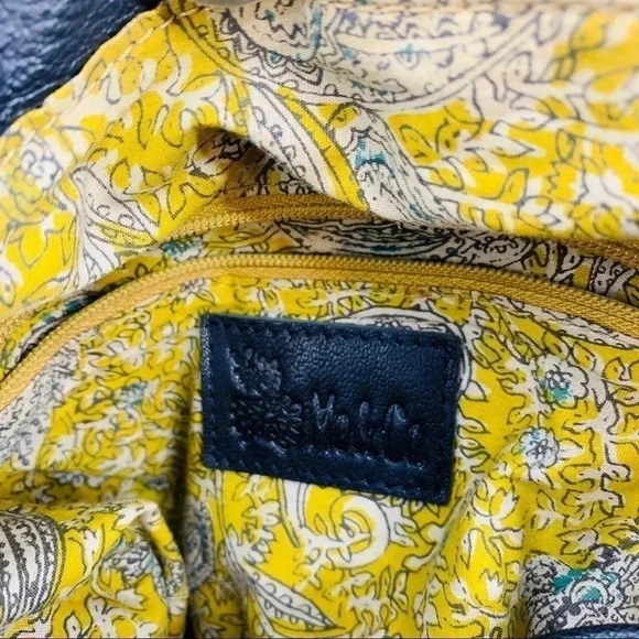 Mo & Co Leather satchel with pleated gills - Picture 10 of 14